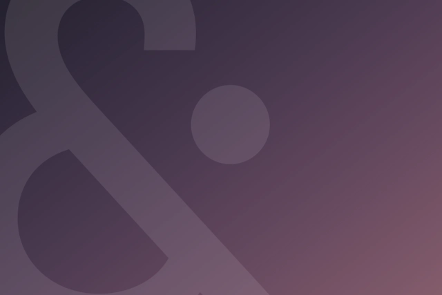 &Partners brand graphic with a large ampersand on a purple background
